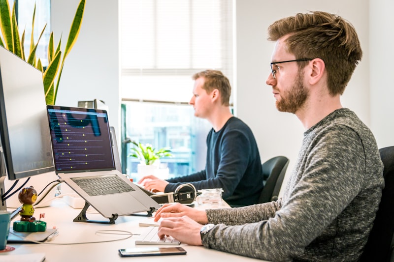 Team collaborating around a desk